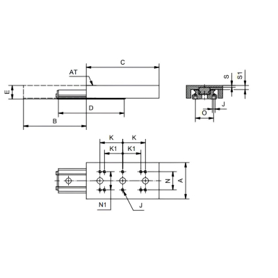 Miniatur-Schlittenführung Typ MLO 60.055.044